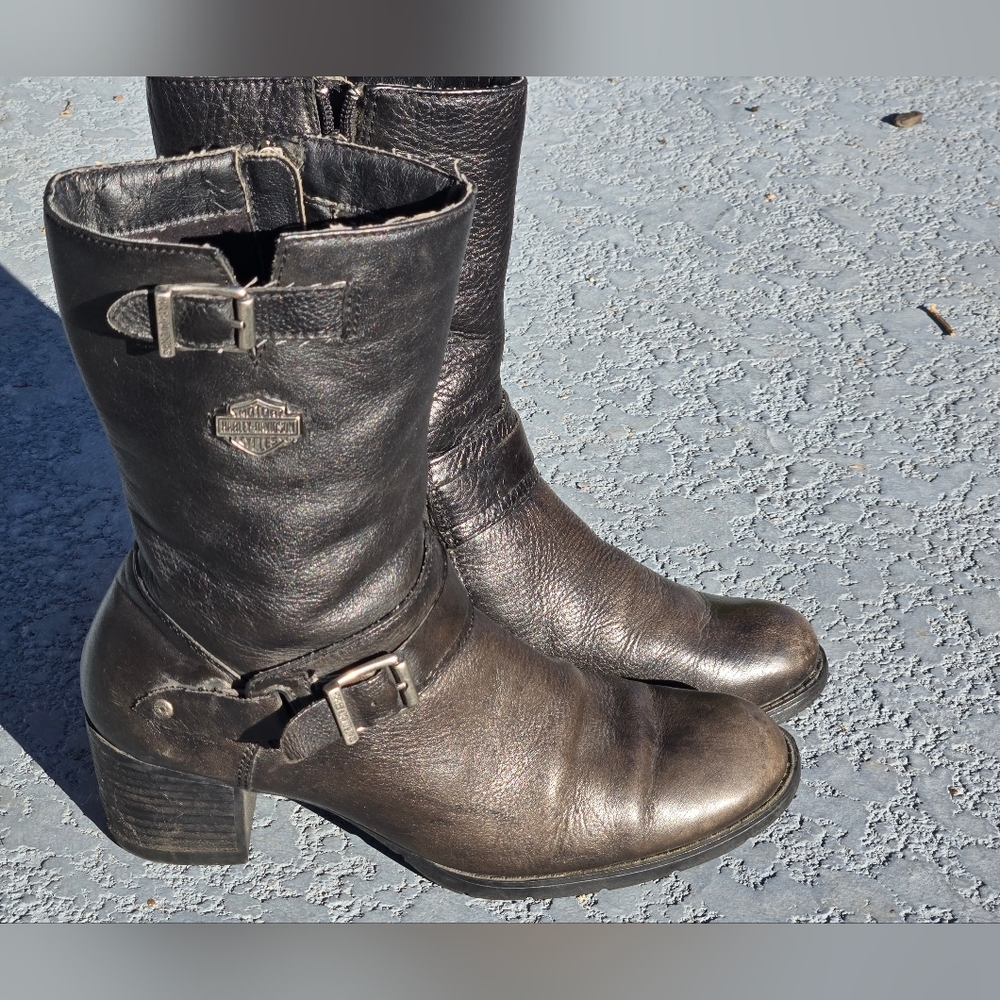 Harley Davidson Womens  Sz 8 US Serita Black Leather Riding Boots - Picture 14 of 16